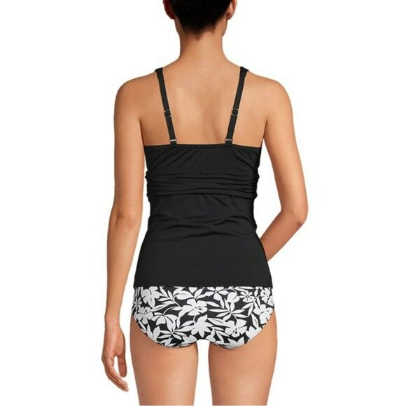 Lands end Chlorine Resistant Plunge X-BackTankini Swimsuit Top 18 - Picture 5 of 6